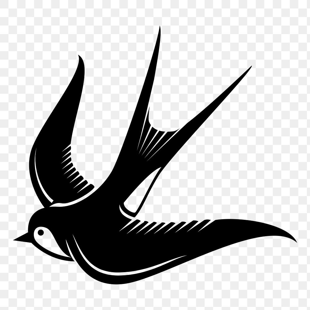 Swallow bird png sticker, animal illustration on transparent background. Free public domain CC0 image.