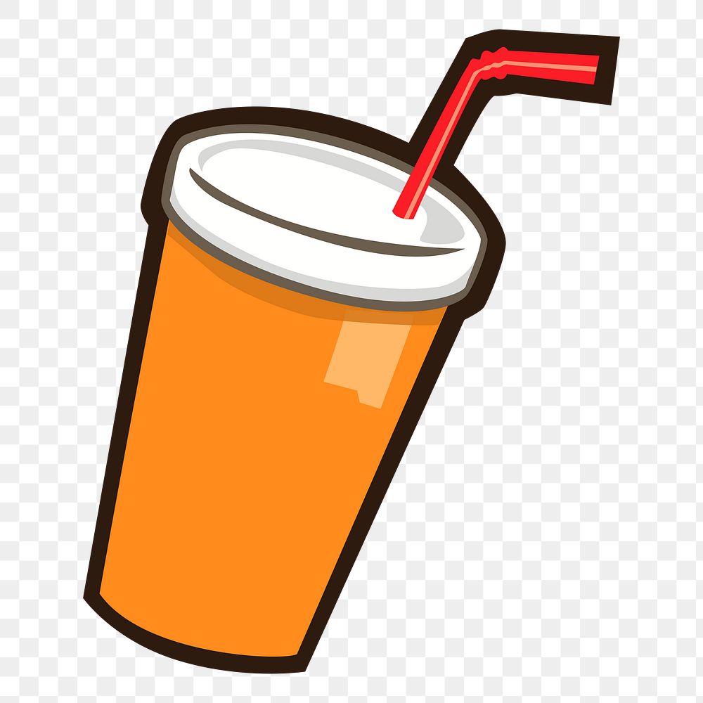 Soda cup png sticker, fast food drink illustration on transparent background. Free public domain CC0 image.