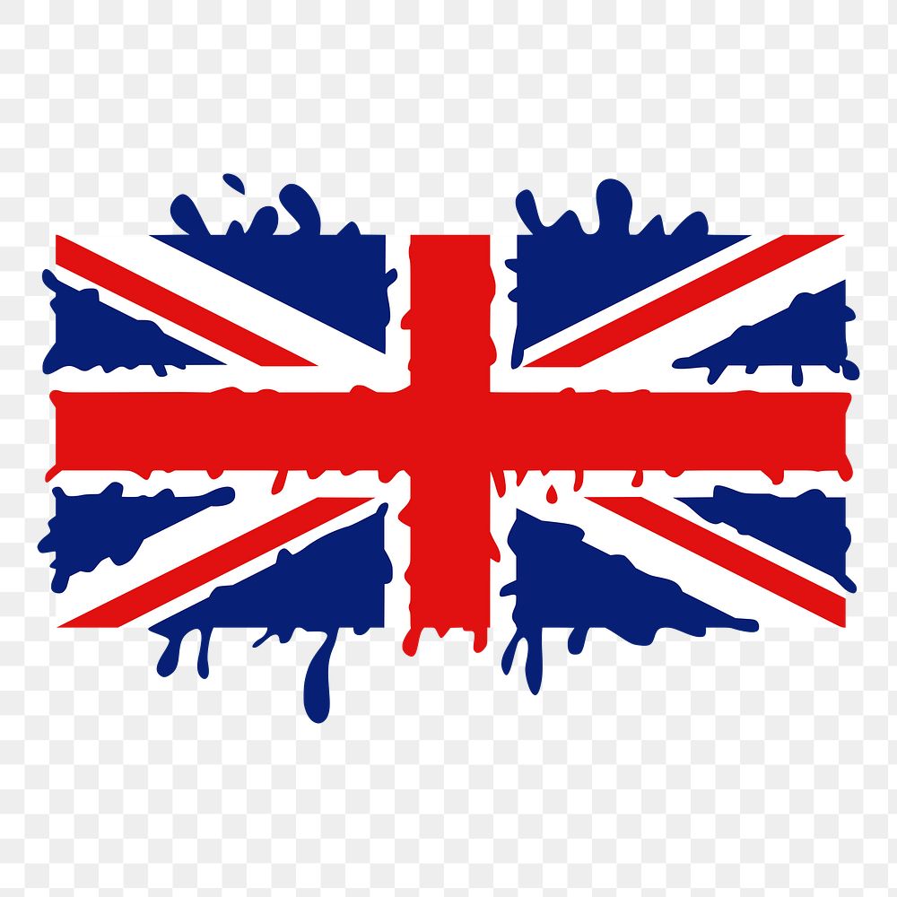 British flag png sticker, national symbol illustration on transparent background. Free public domain CC0 image.