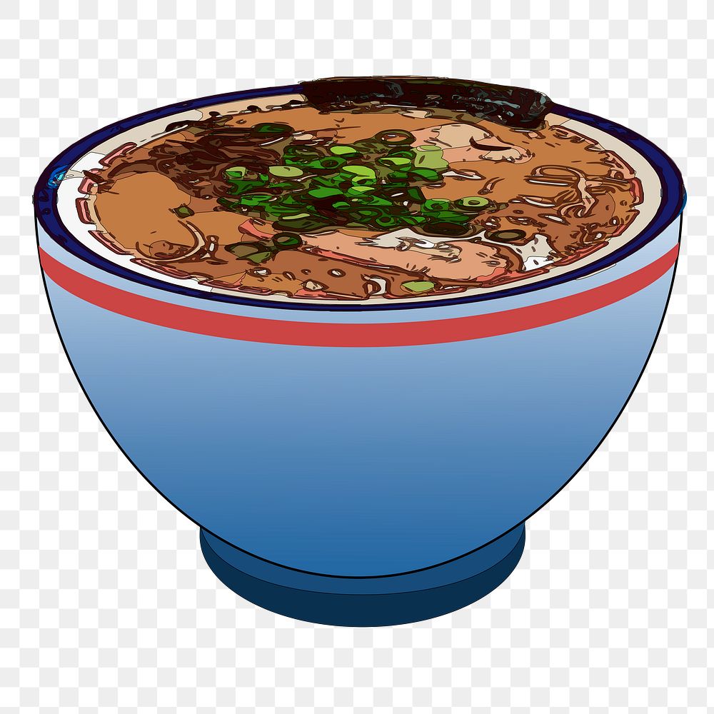 Ramen noodle png sticker, Japanese food illustration on transparent background. Free public domain CC0 image.