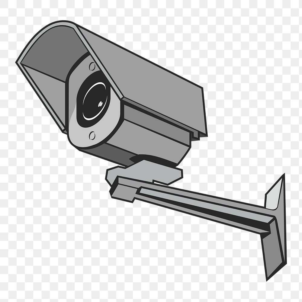 CCTV camera png sticker, security object illustration on transparent background. Free public domain CC0 image.