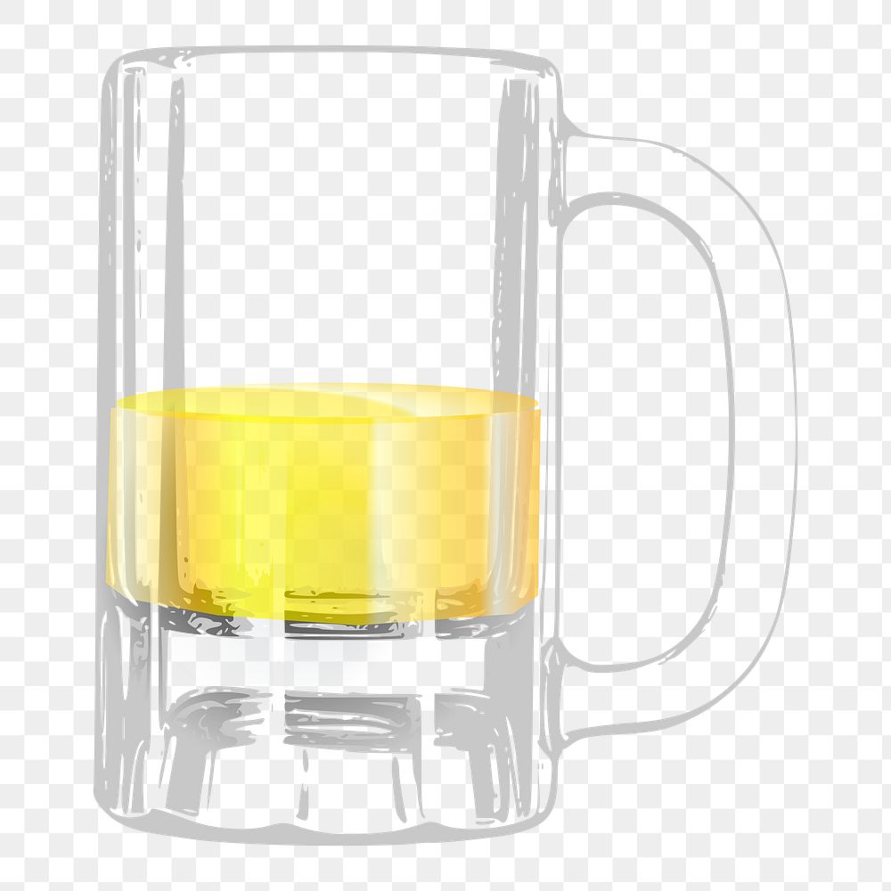 Beer glass png sticker, alcoholic drink illustration on transparent background. Free public domain CC0 image.