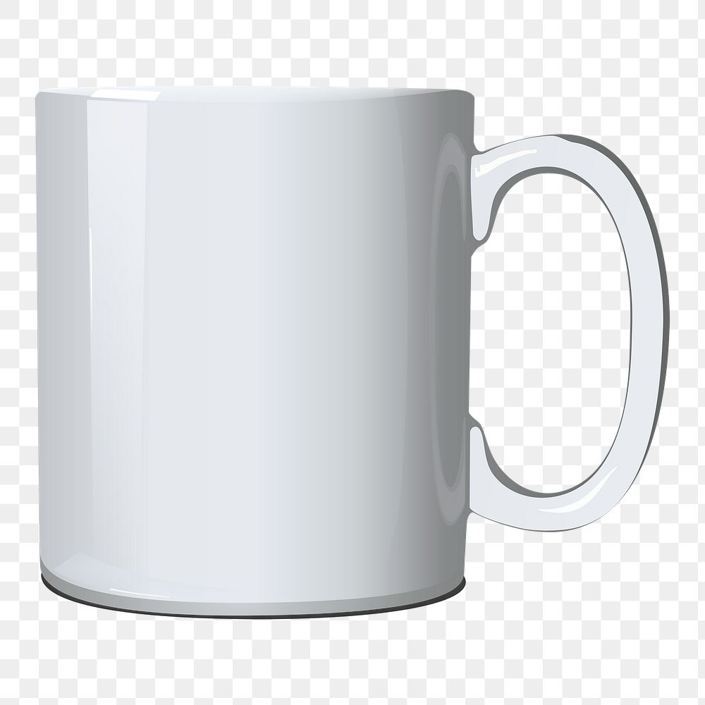 White mug png sticker, object illustration on transparent background. Free public domain CC0 image.
