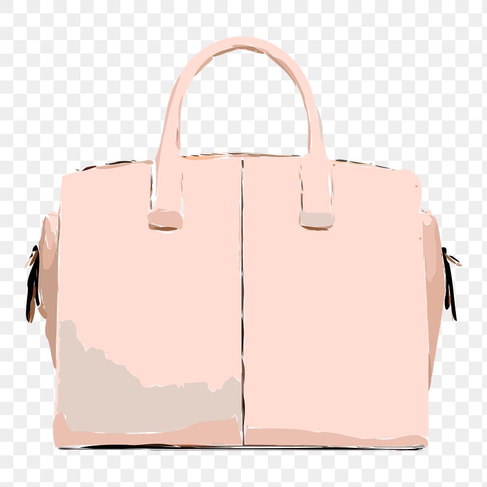 Pink handbag png sticker, watercolor illustration on transparent background. Free public domain CC0 image.