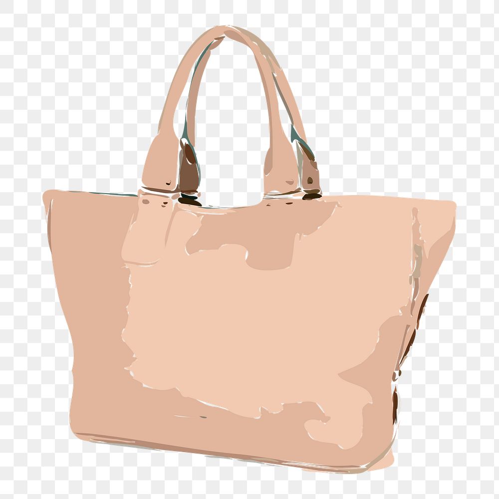 Beige women's png handbag sticker, watercolor illustration on transparent background. Free public domain CC0 image.