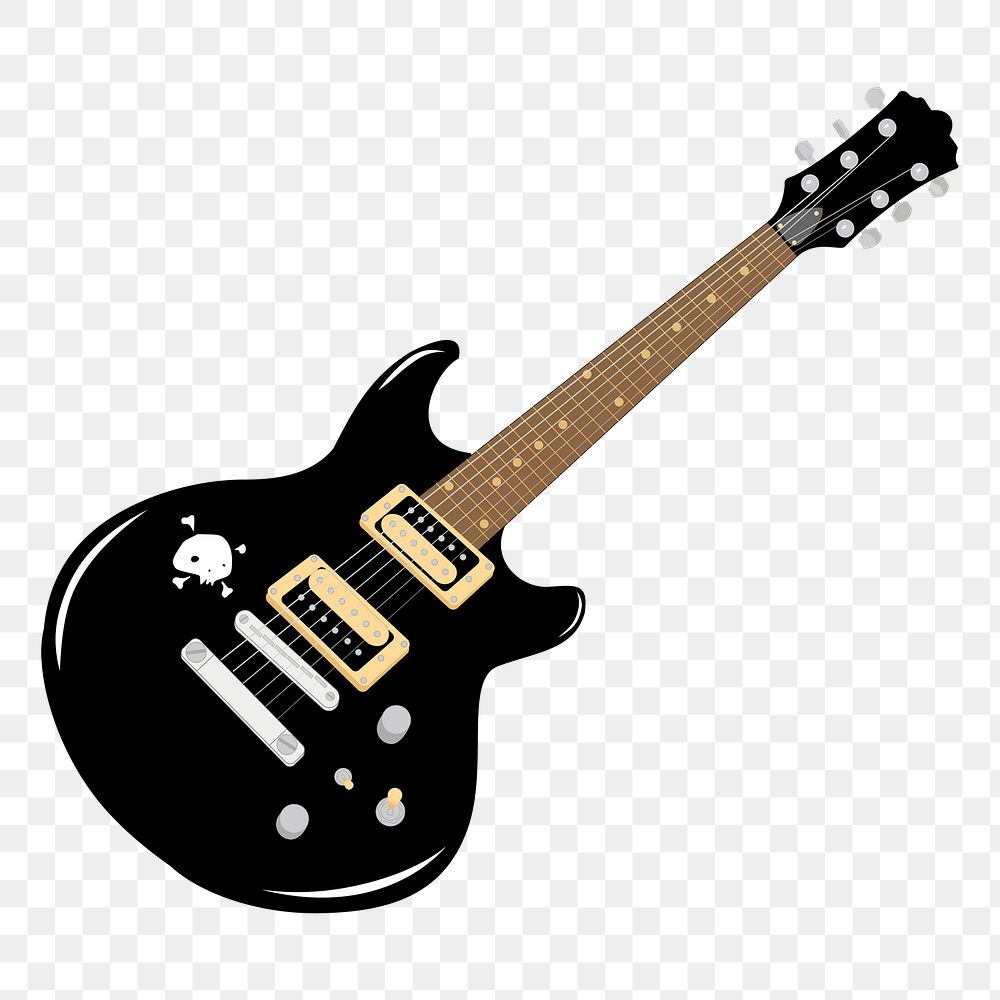 Electric guitar png sticker, musical instrument illustration on transparent background. Free public domain CC0 image.
