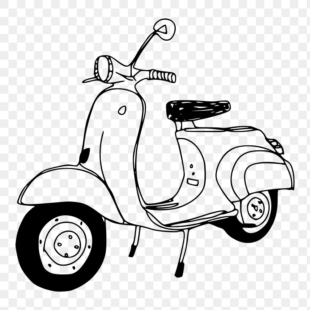 Scooter motorcycle png sticker, vehicle illustration on transparent background. Free public domain CC0 image.