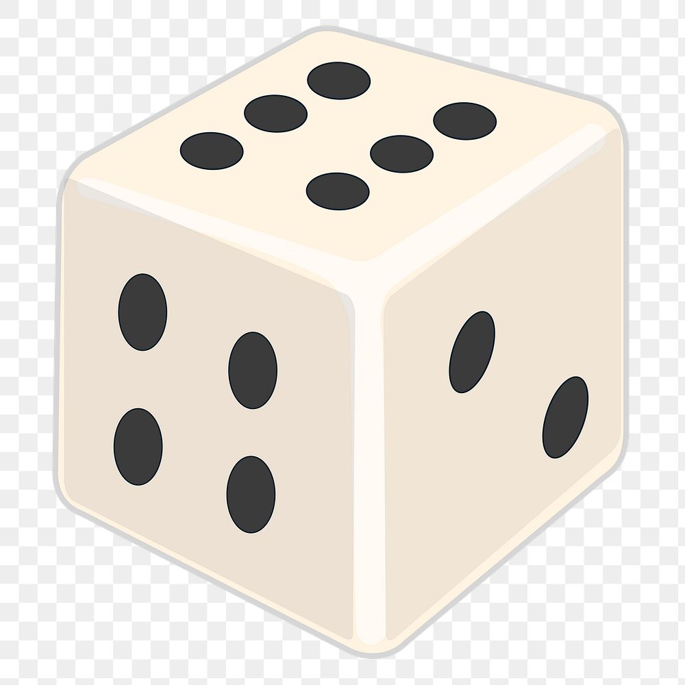 Dice png sticker, object illustration on transparent background. Free public domain CC0 image.