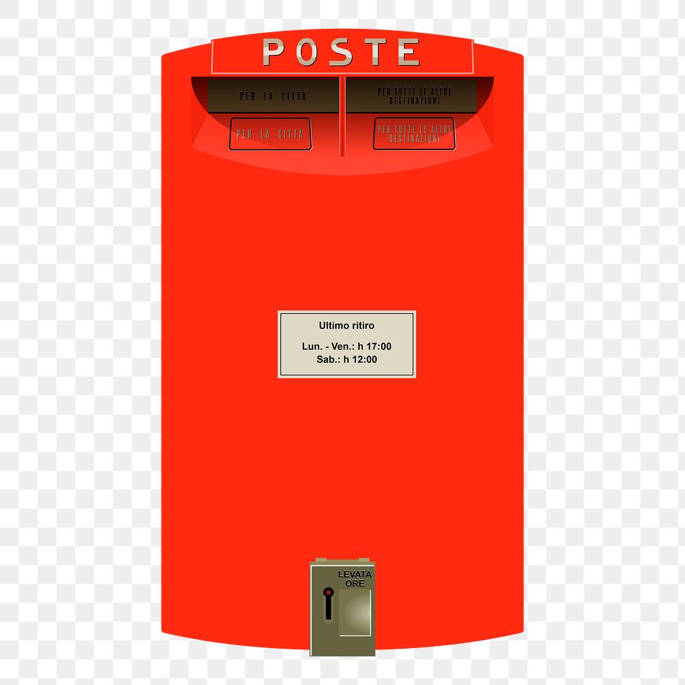 Red post png box sticker, object illustration on transparent background. Free public domain CC0 image.