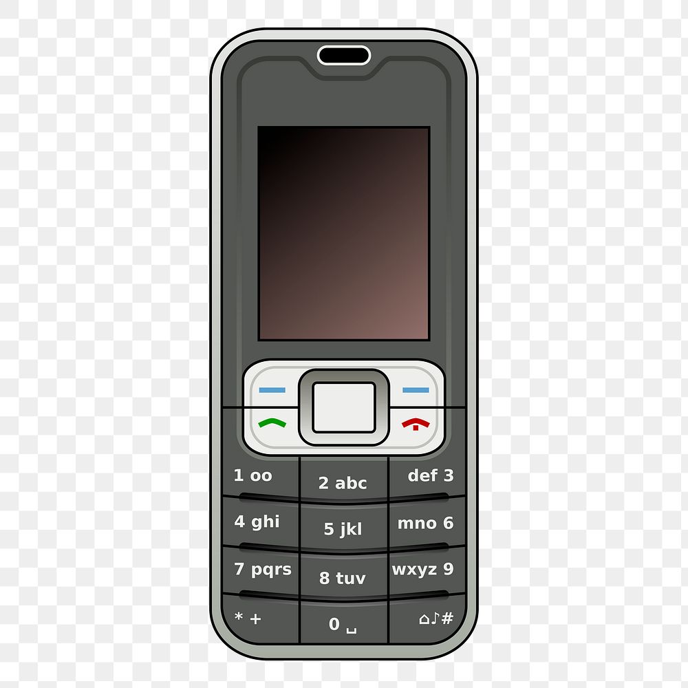 Png retro mobile phone sticker, digital device illustration on transparent background. Free public domain CC0 image.