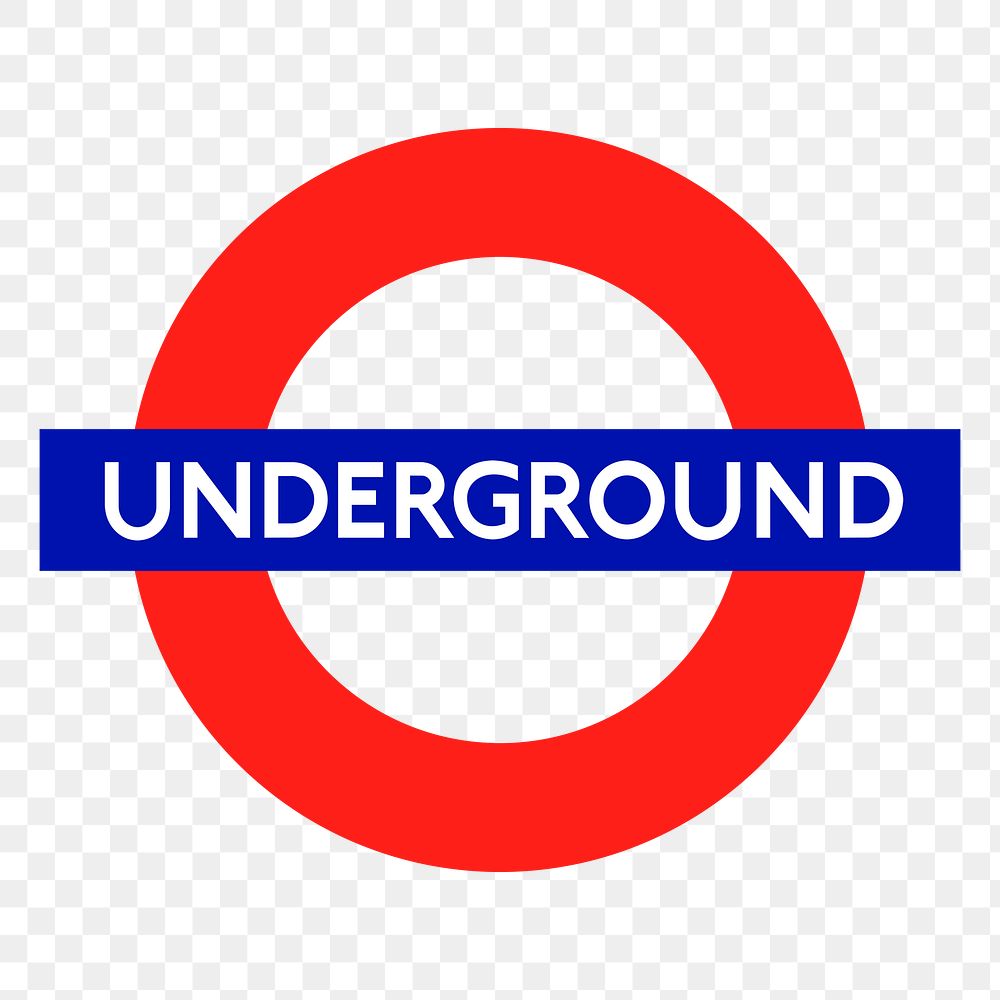 Underground sign png sticker, British transportation illustration on transparent background. Free public domain CC0 image.