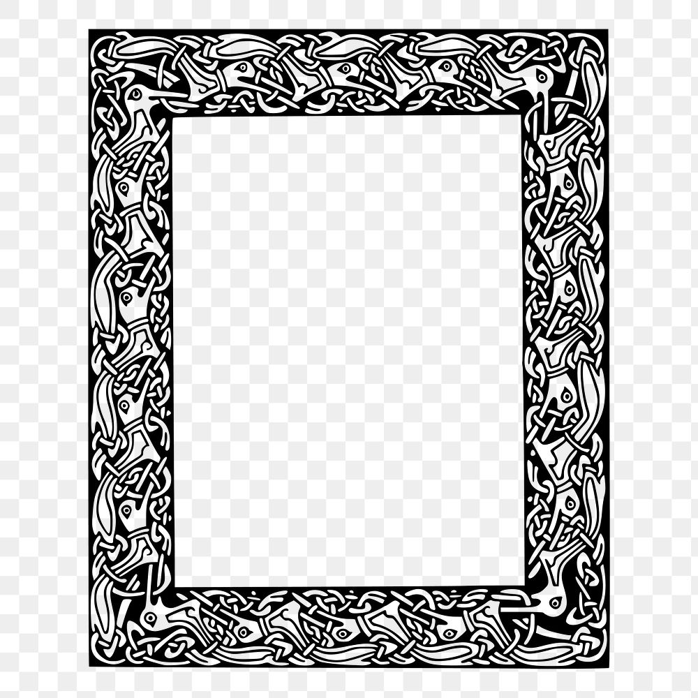 Ornate frame png sticker, vintage illustration on transparent background. Free public domain CC0 image.