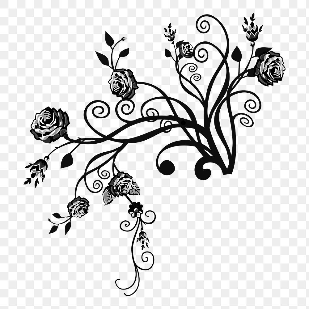 Flower Flourish Png Sticker Illustration, 