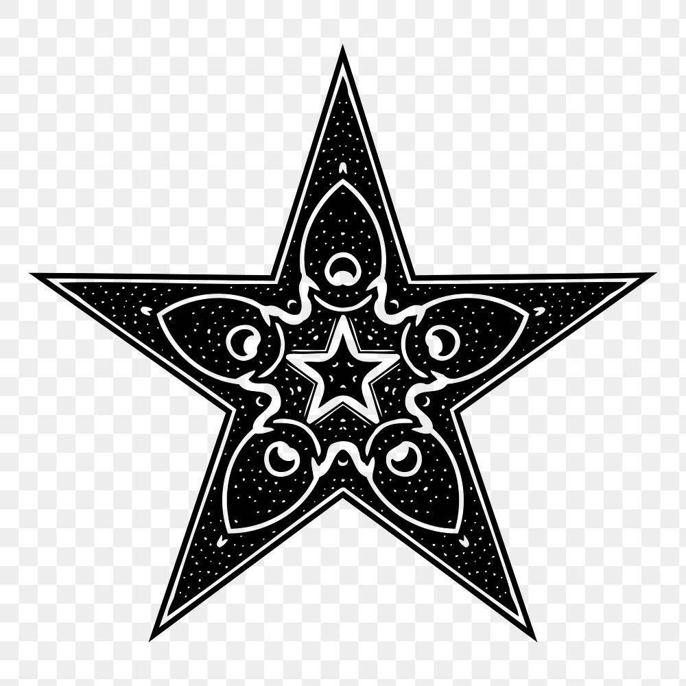 Star decoration png sticker illustration, transparent background. Free public domain CC0 image