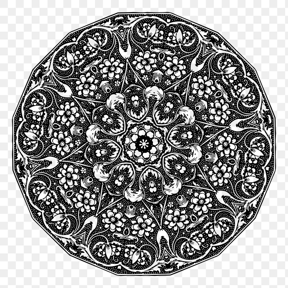 PNG decorative mandala decoration sticker illustration, transparent background. Free public domain CC0 image