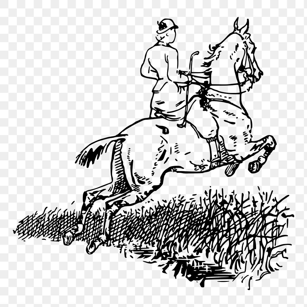 Horse riding png sticker illustration, transparent background. Free public domain CC0 image