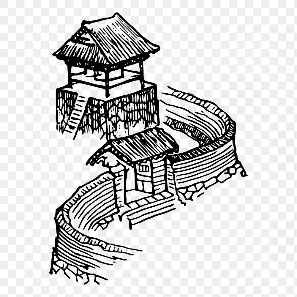 Japanese architecture png sticker illustration, transparent background. Free public domain CC0 image