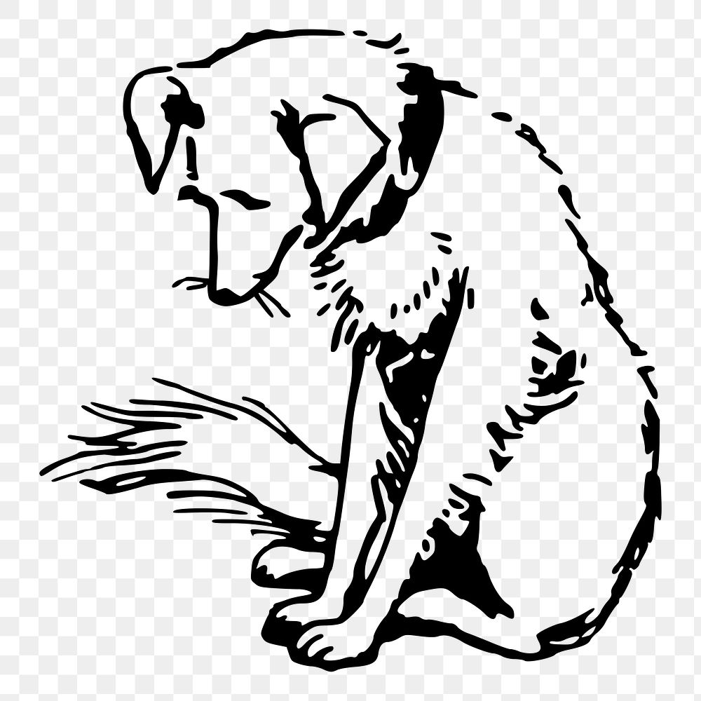 Sad dog png sticker illustration, transparent background. Free public domain CC0 image