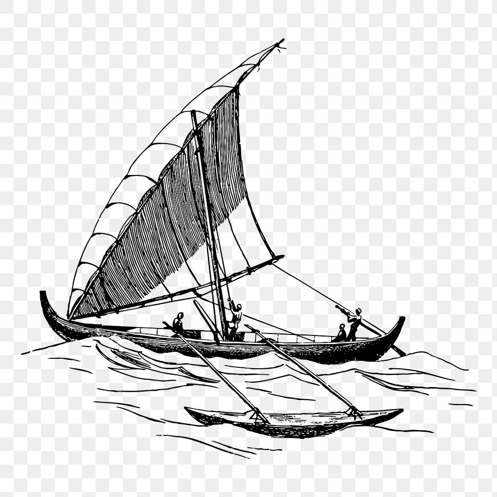 Sailboat png sticker illustration, transparent background. Free public domain CC0 image.