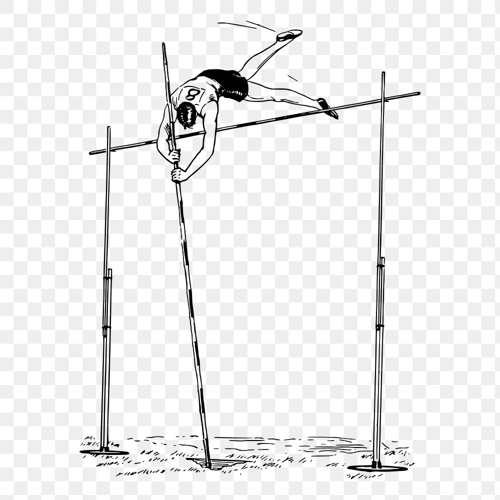 Pole vault png sticker illustration, | Free PNG - rawpixel