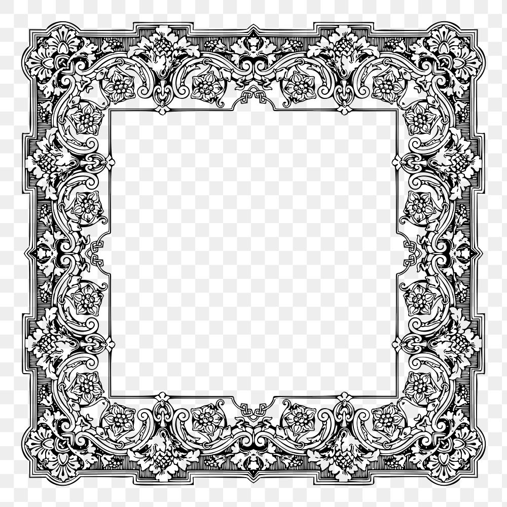 Ornamental frame png sticker illustration, transparent background. Free public domain CC0 image.