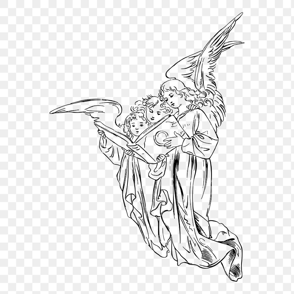 Angels png sticker illustration, transparent background. Free public domain CC0 image.