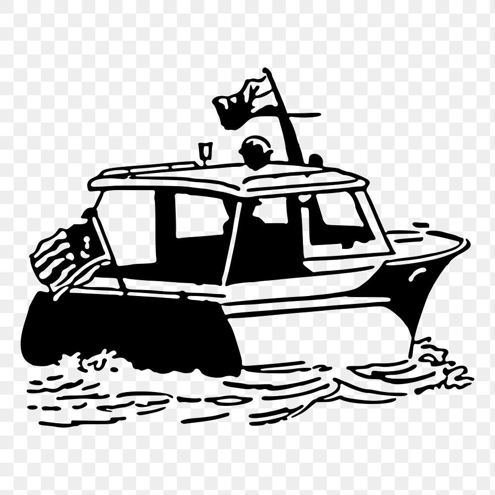 Speed boat png sticker illustration, transparent background. Free public domain CC0 image.