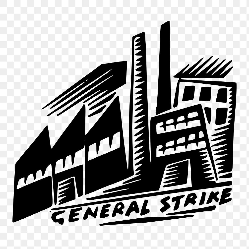 General strike png sticker, environment illustration on transparent background. Free public domain CC0 image.