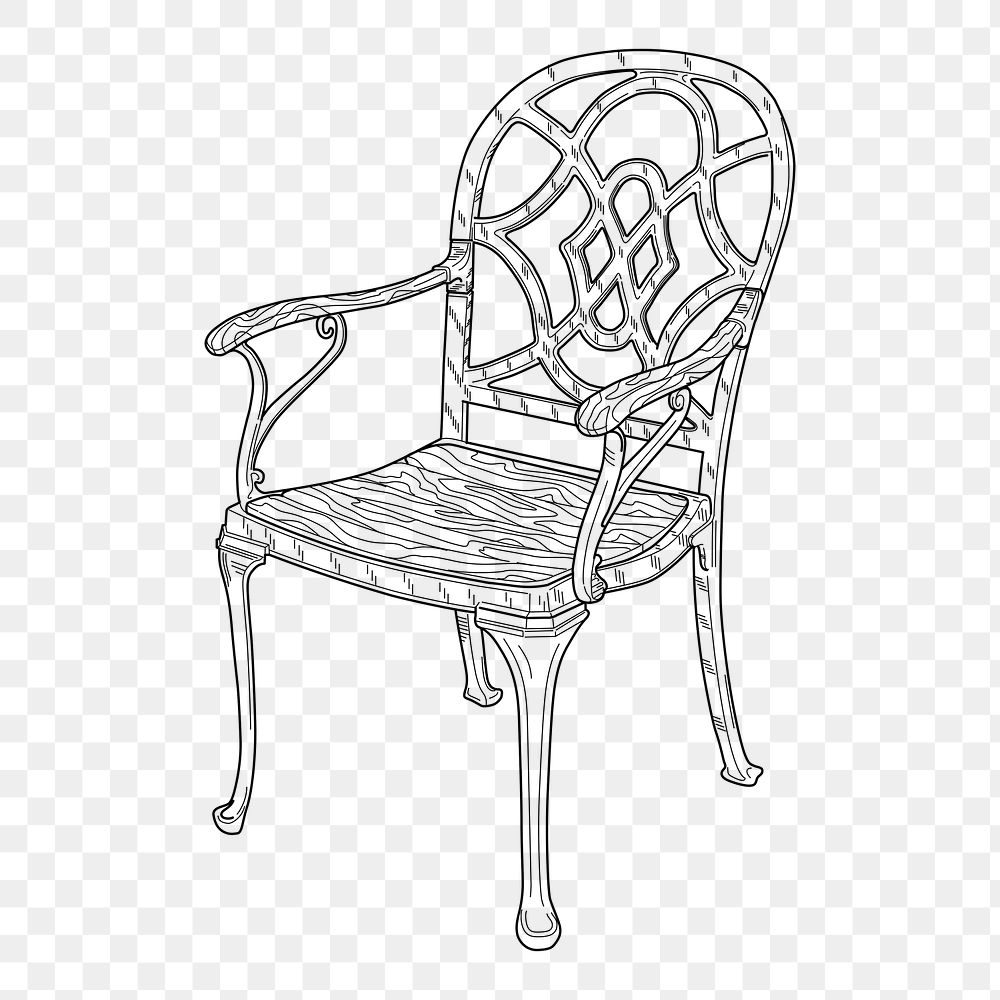 Chair png sticker, furniture illustration on transparent background. Free public domain CC0 image.