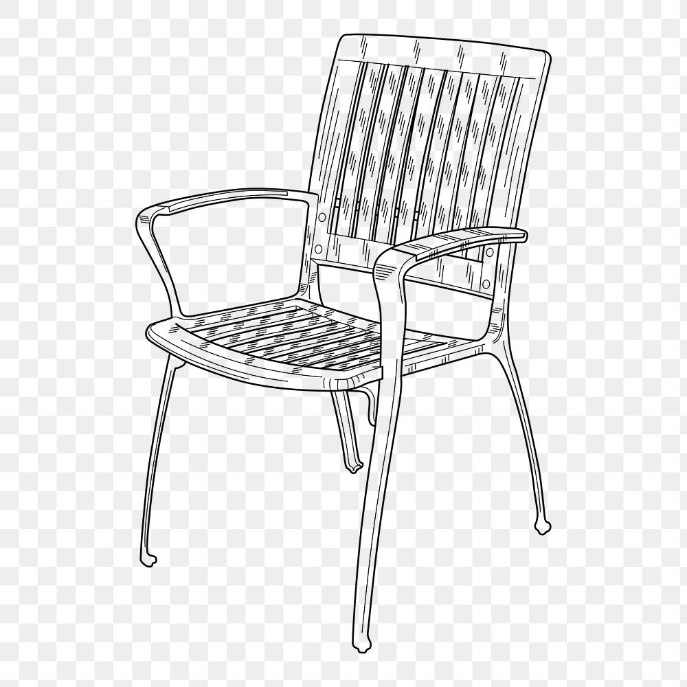 Chair png sticker, furniture illustration on transparent background. Free public domain CC0 image.