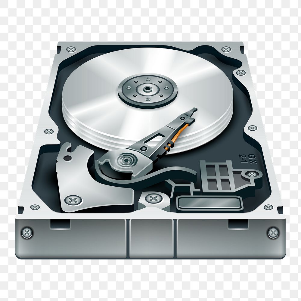 Hard disk png sticker, object illustration on transparent background. Free public domain CC0 image.