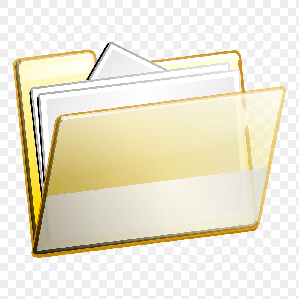 Folder icon png sticker, stationery illustration on transparent background. Free public domain CC0 image.
