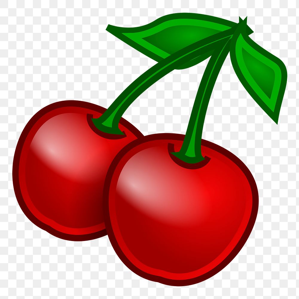 Cherries png sticker, fruit illustration on transparent background. Free public domain CC0 image.