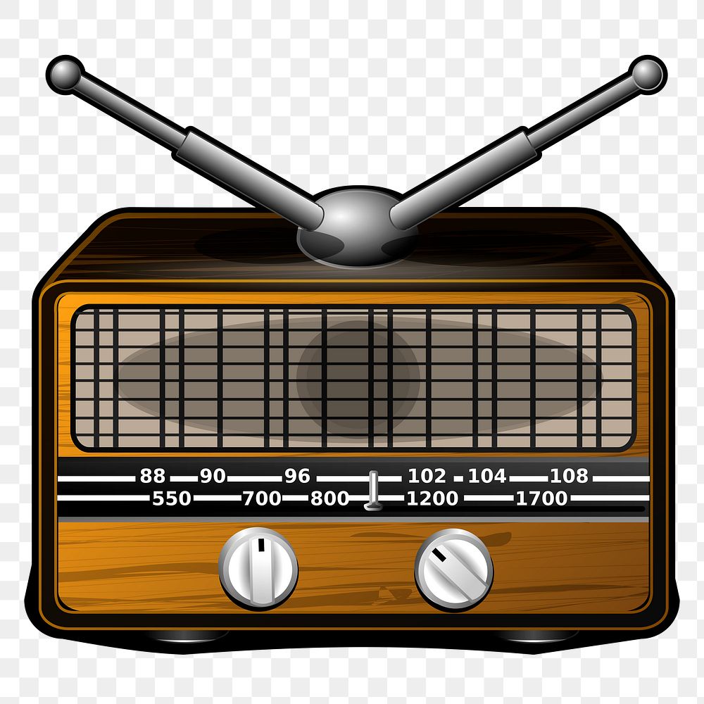 Retro radio png sticker, object illustration on transparent background. Free public domain CC0 image.