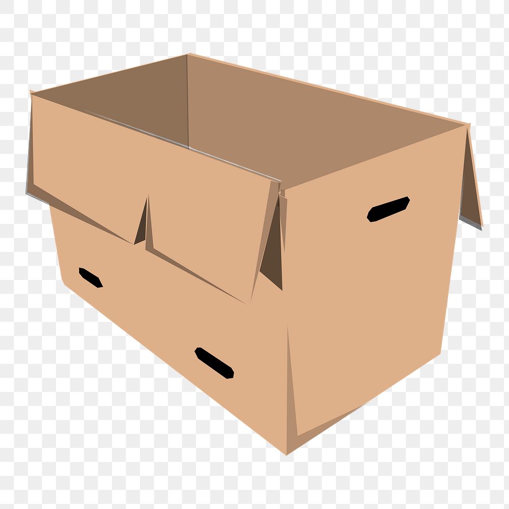 Cardboard box png sticker, object illustration on transparent background. Free public domain CC0 image.