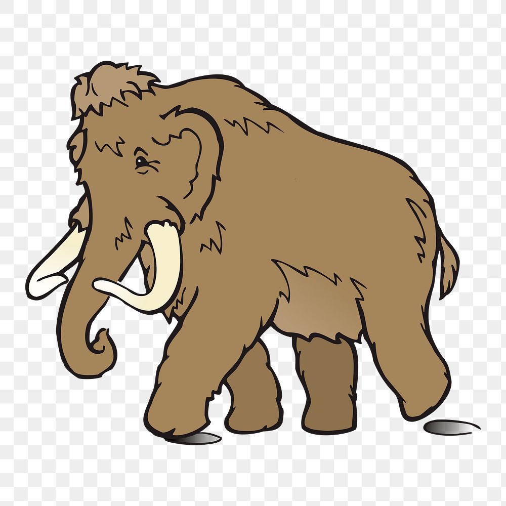 Mammoth png sticker, extinct animal illustration on transparent background. Free public domain CC0 image.