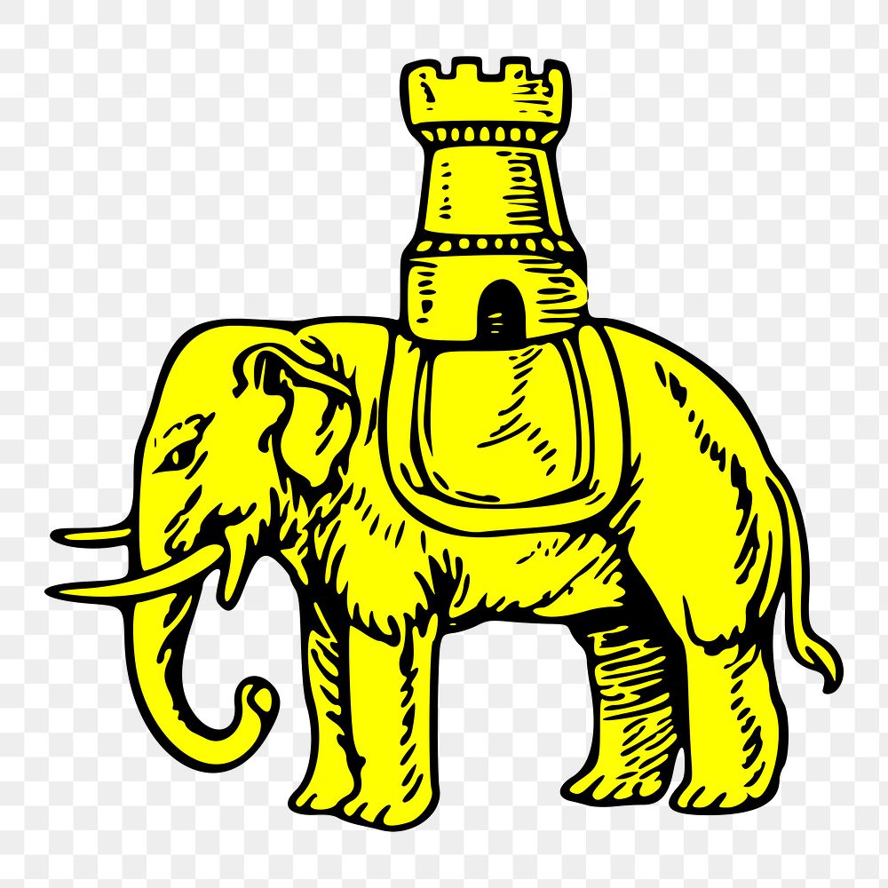 Elephant chess png sticker, animal illustration on transparent background. Free public domain CC0 image.
