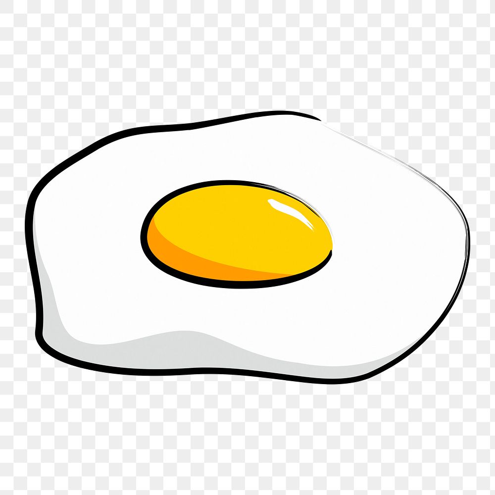 Fried egg png sticker, food illustration on transparent background. Free public domain CC0 image.