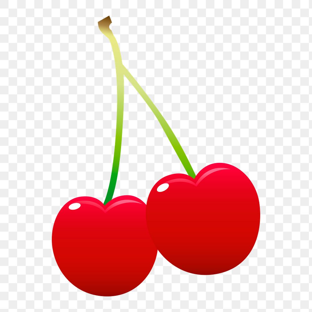 Cherries png sticker, fruit illustration on transparent background. Free public domain CC0 image.