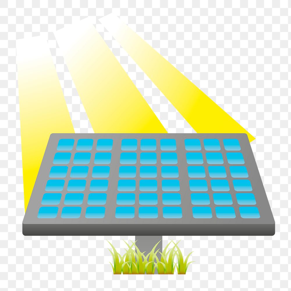 Solar panel png sticker, environment illustration on transparent background. Free public domain CC0 image.