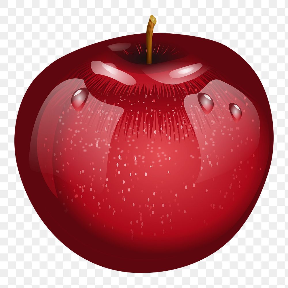 Apple png sticker, fruit illustration on transparent background. Free public domain CC0 image.