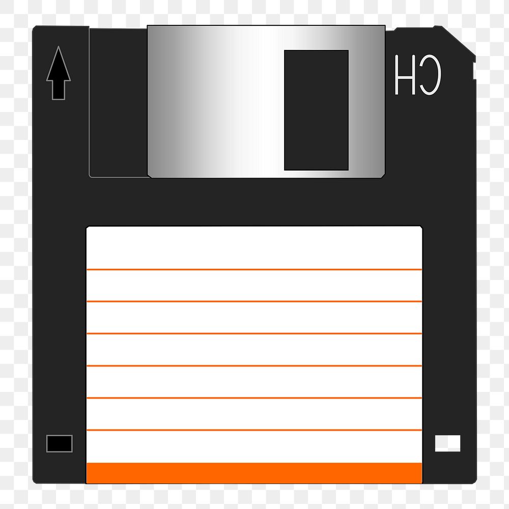 Floppy disk png sticker, retro illustration on transparent background. Free public domain CC0 image.