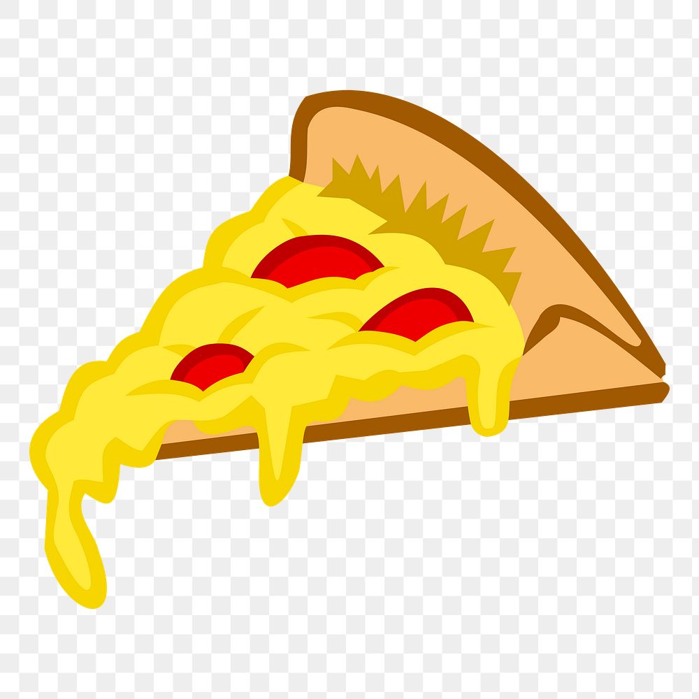 Pizza slice png sticker, food illustration on transparent background. Free public domain CC0 image.