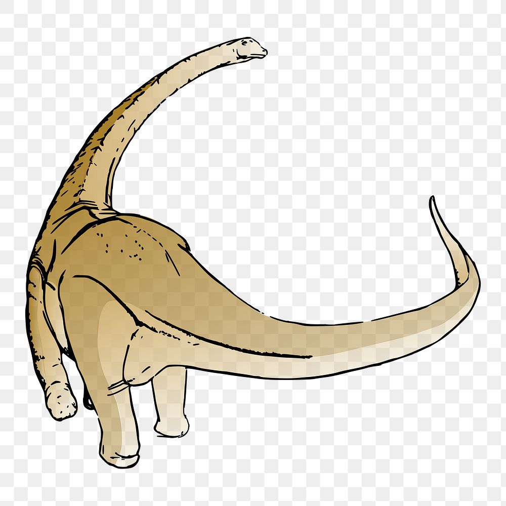 Long-neck dinosaur png sticker, extinct animal illustration on transparent background. Free public domain CC0 image.