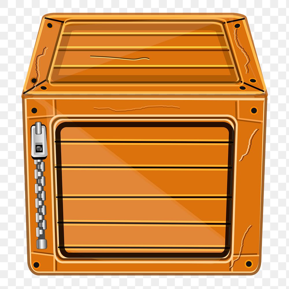 Wooden box png sticker, object illustration on transparent background. Free public domain CC0 image.