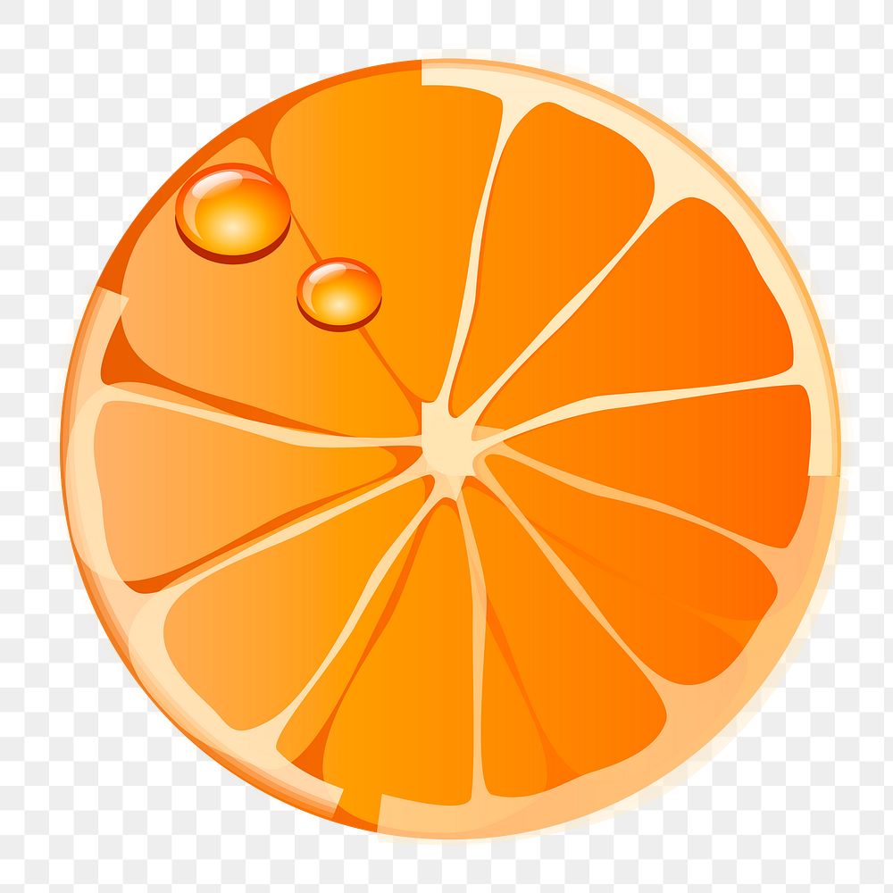 Orange slice png sticker, fruit illustration on transparent background. Free public domain CC0 image.