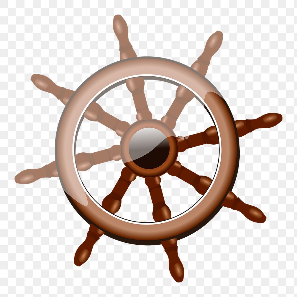 Png ship steering wheel sticker, vehicle illustration on transparent background. Free public domain CC0 image.