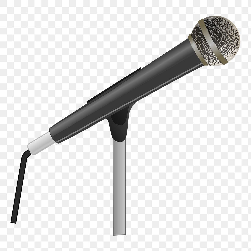 Microphone png sticker, music illustration on transparent background. Free public domain CC0 image.