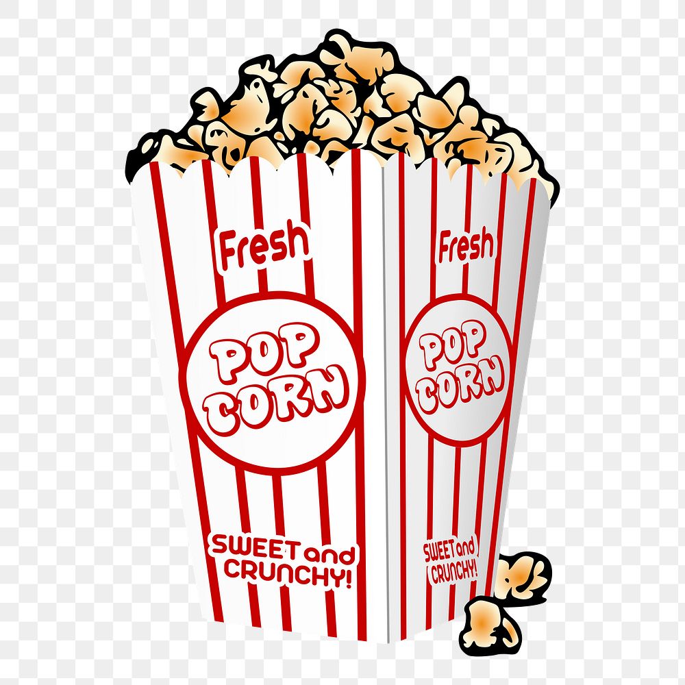 Popcorn png sticker, food illustration on transparent background. Free public domain CC0 image.