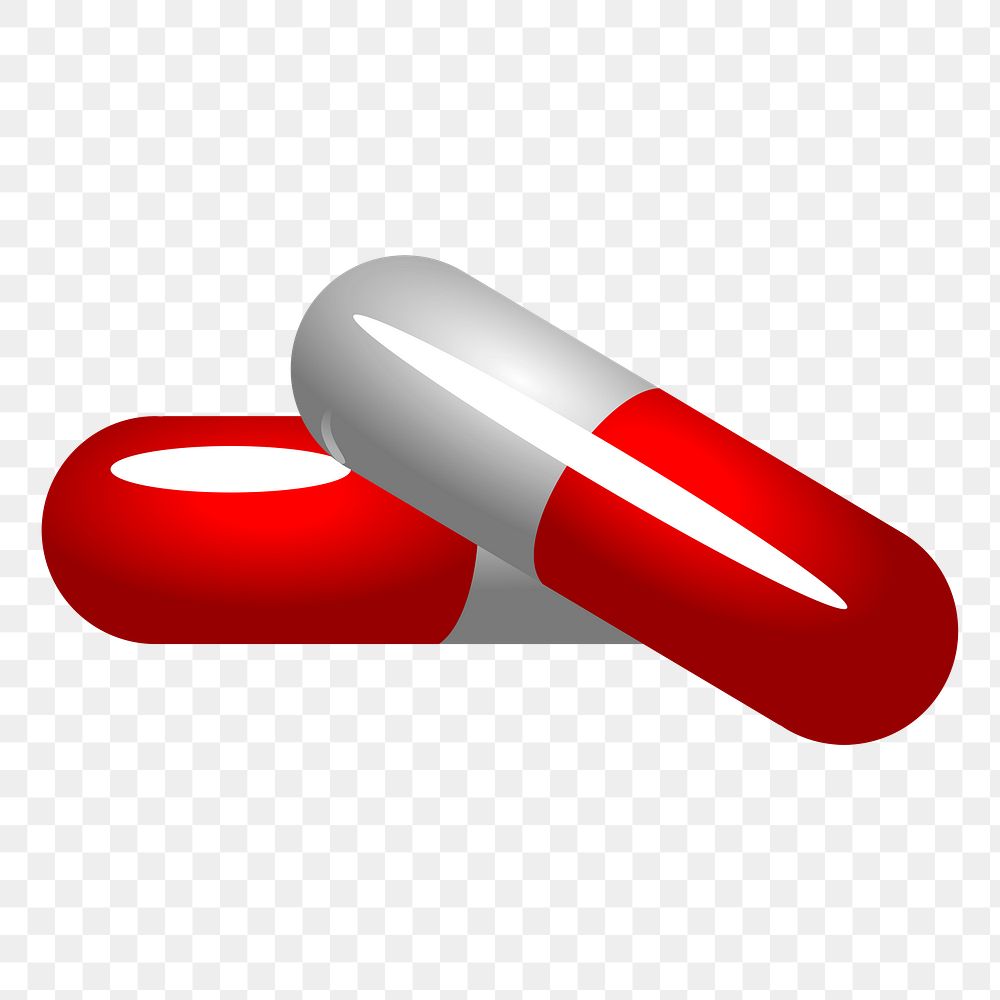 Medicine capsules png sticker, health illustration on transparent background. Free public domain CC0 image.